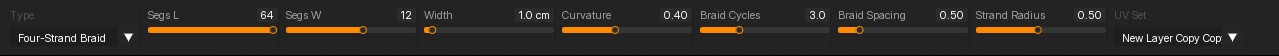 Draw Strip parameter toolbar.