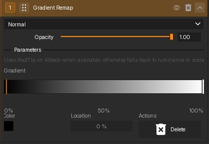 Gradient Remap filter controls.