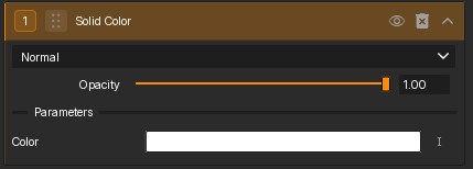 Solid Color filter controls.