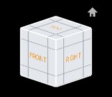 Viewport orientation cube used to change the camera view.